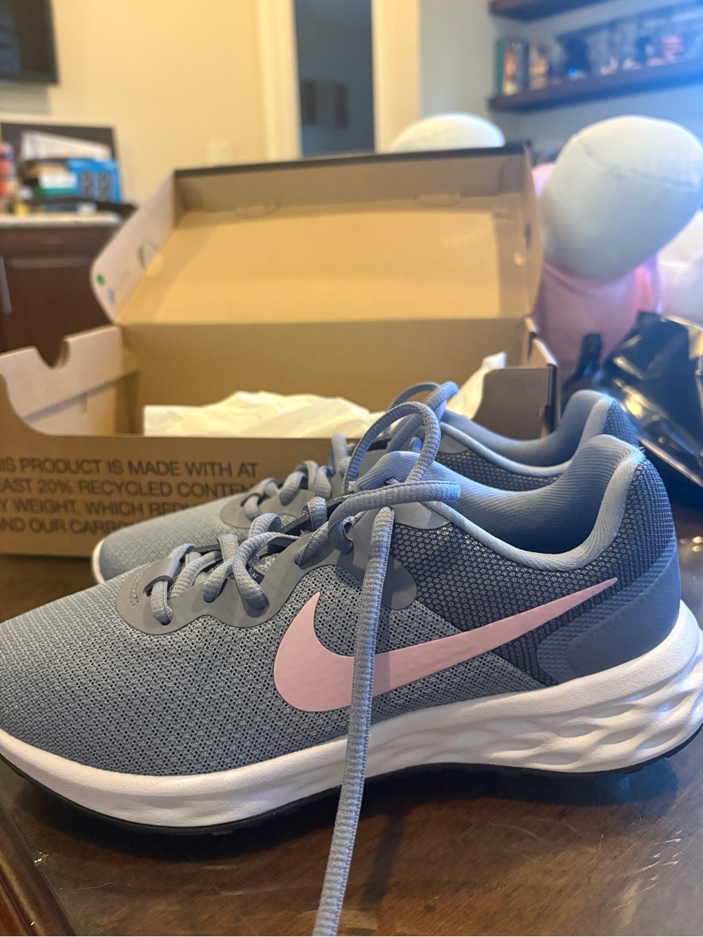 Nike Kids Blue & Pink Mesh Lace-Up Sneakers